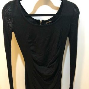 Express black fishnet sleeve mini bodycon dress size XS